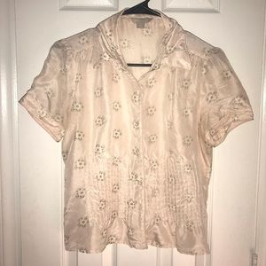 Light pink button up